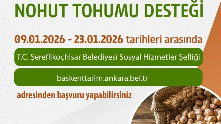 Nohut Tohumu Desteği Başvuruları Başladı
