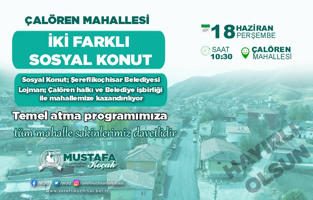 Çalören Mahallesinde Konut ve Lojman Projeleri Başlıyor