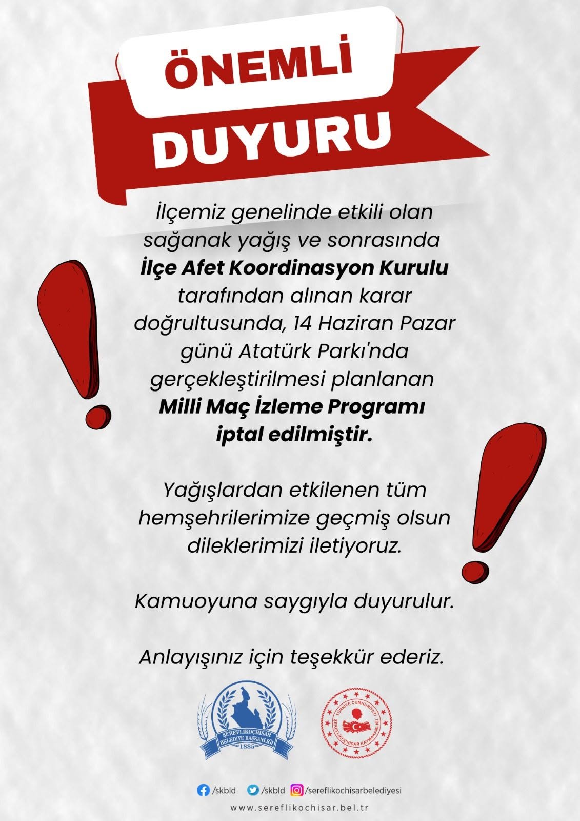 Kıymetli kamuoyuna önemle duyurulur