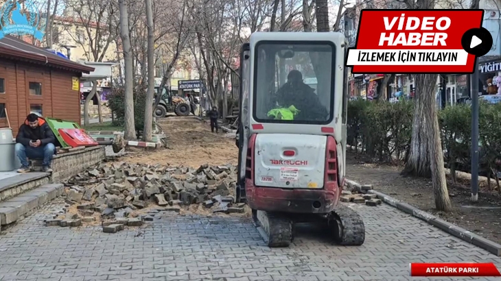 Atatürk Parkında çevre düzenleme çalışmasına başladık