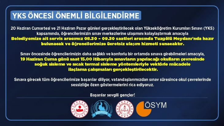 Kıymetli vatandaşlarımıza önemle duyurulur