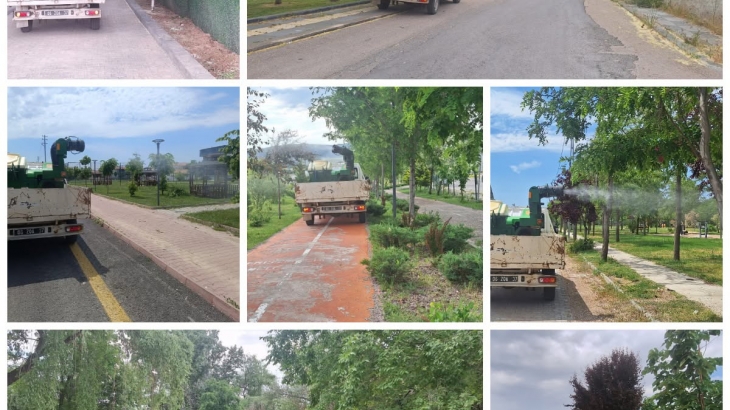 Park ve bahçeler, Mesire alanı ve Sabit ana arterlerde ilaçlama çalışmalarımız
