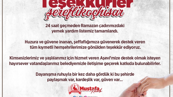Teşekkürler Şereflikoçhisar