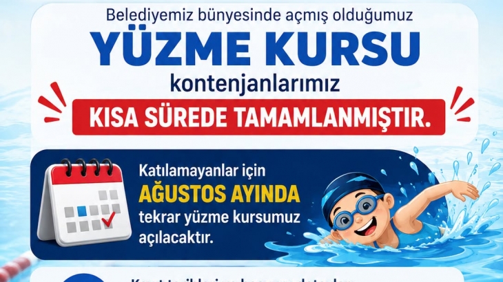 Yüzme kursu ile ilgili duyuru