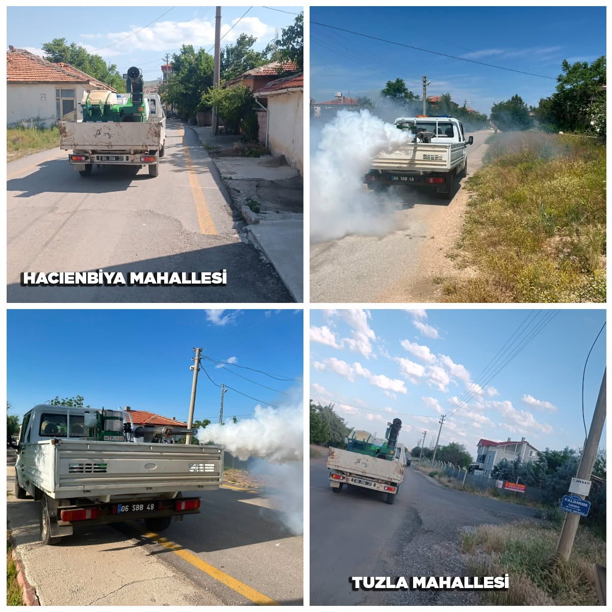 Salı günü ULV (soğuk sisleme) ve termal sıcak sisleme ilaçlama çalışmalarımız yapıldı