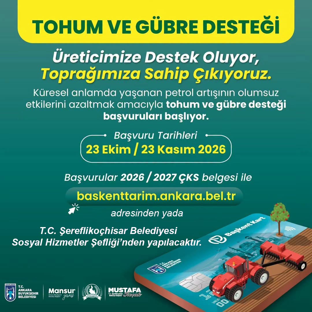 Tohum ve Gübre Desteği Başvuruları Başladı